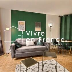 location appartement Lyon 7 avec décoration sur les tons verts, au coeur de la ville